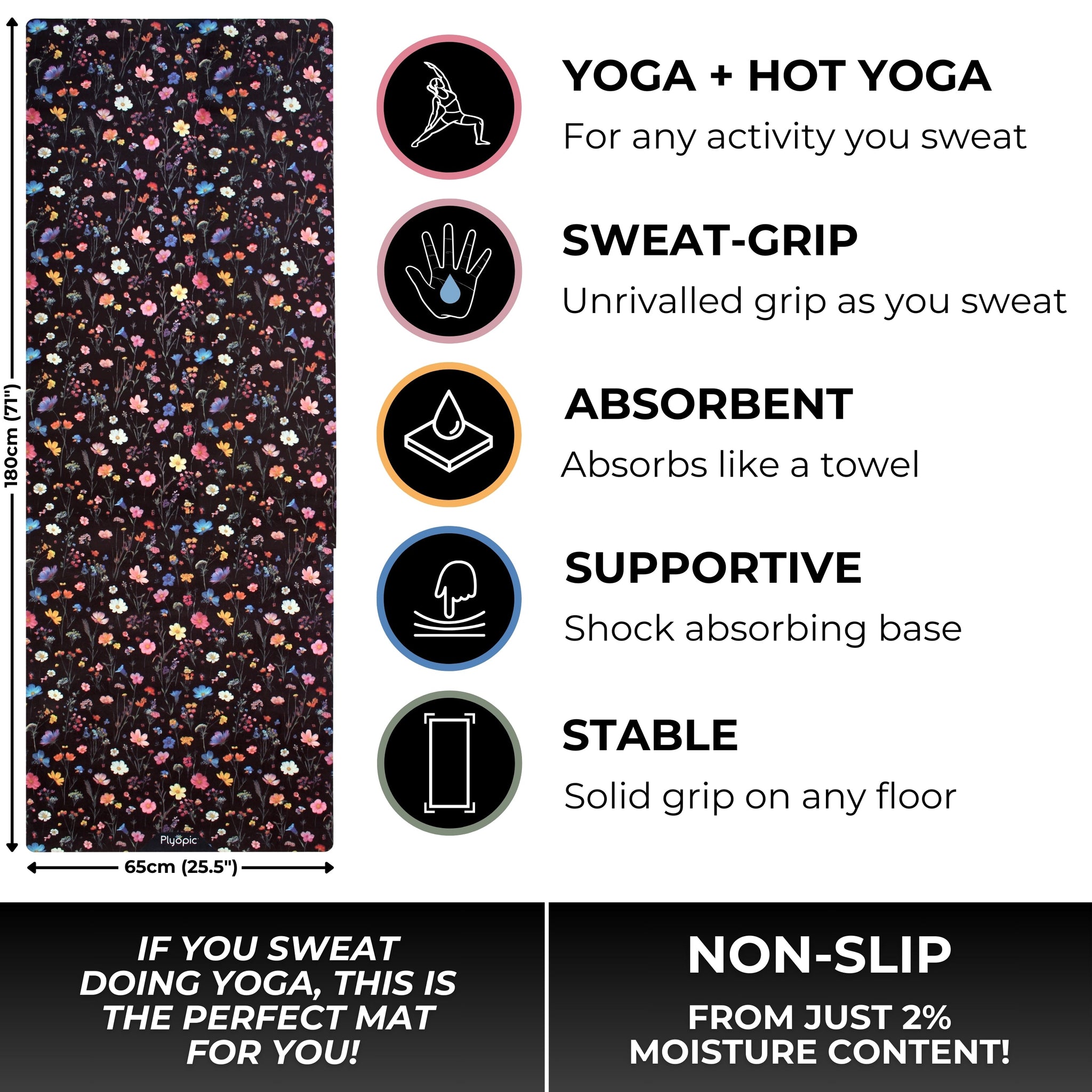 All In One Yoga Mat Floral Burst - Plyopic