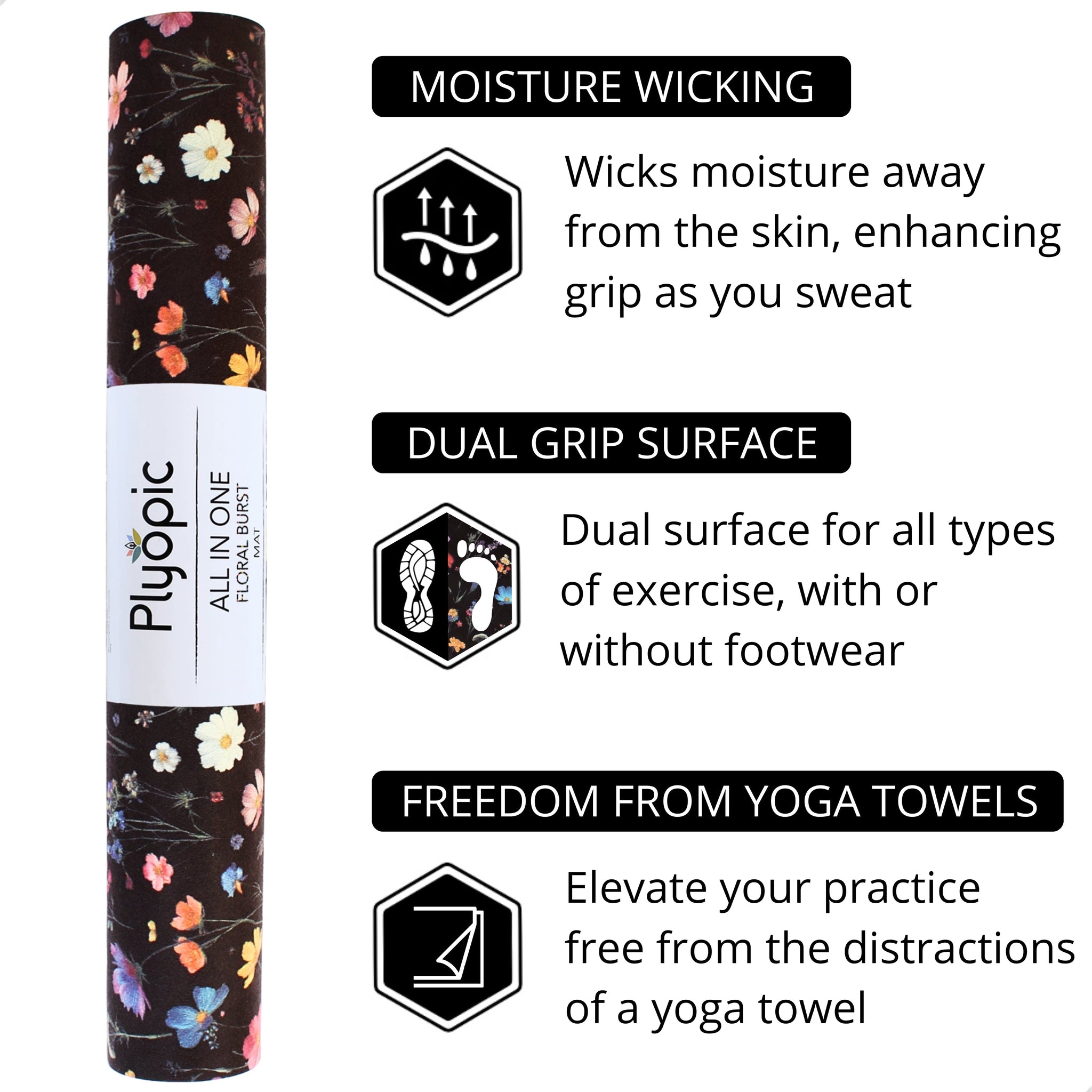 All In One Yoga Mat Floral Burst - Plyopic