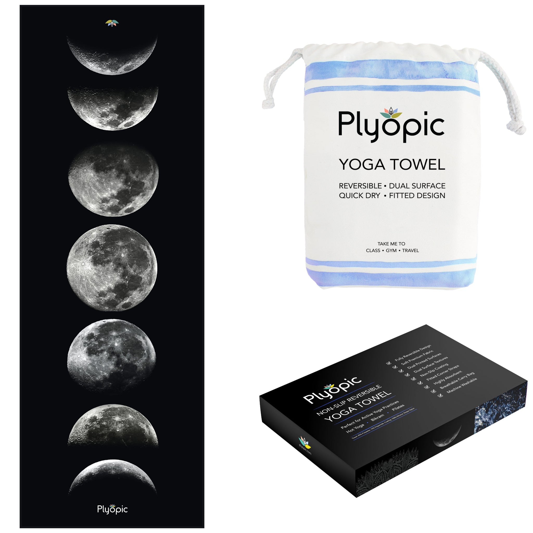 Yoga Mat Towel - Moon Phases - Plyopic