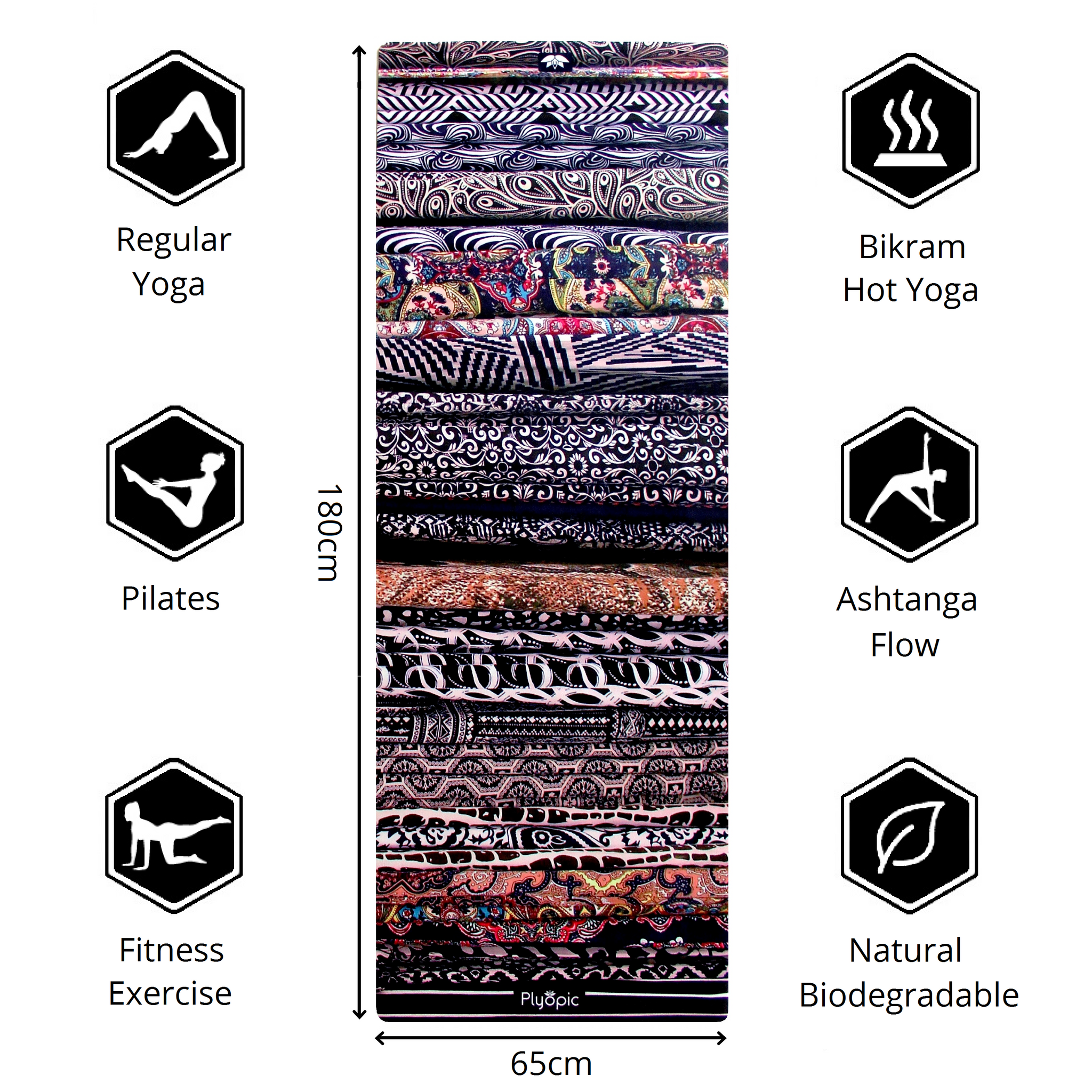 Plyopic-All In One Yoga Mat Tribal-180cm x 65cm Yoga Mat
