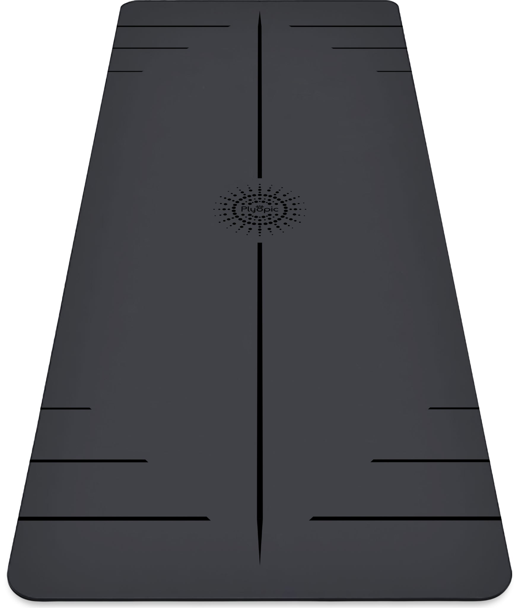Ultra Grip Pro Yoga Mat - PoseMap Alignment Lines - Black - Plyopic