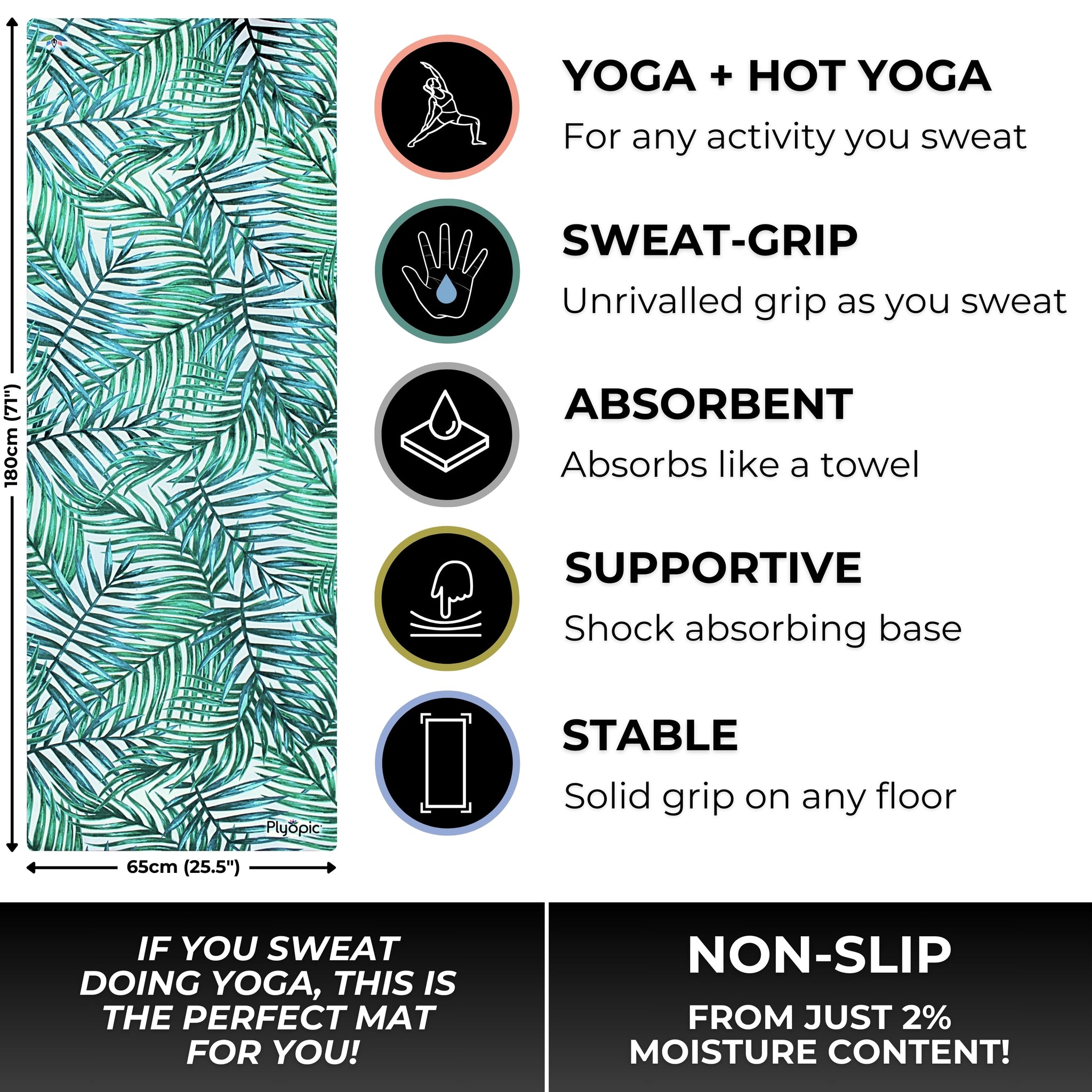 All In One Yoga Mat Paradise Palms - Plyopic