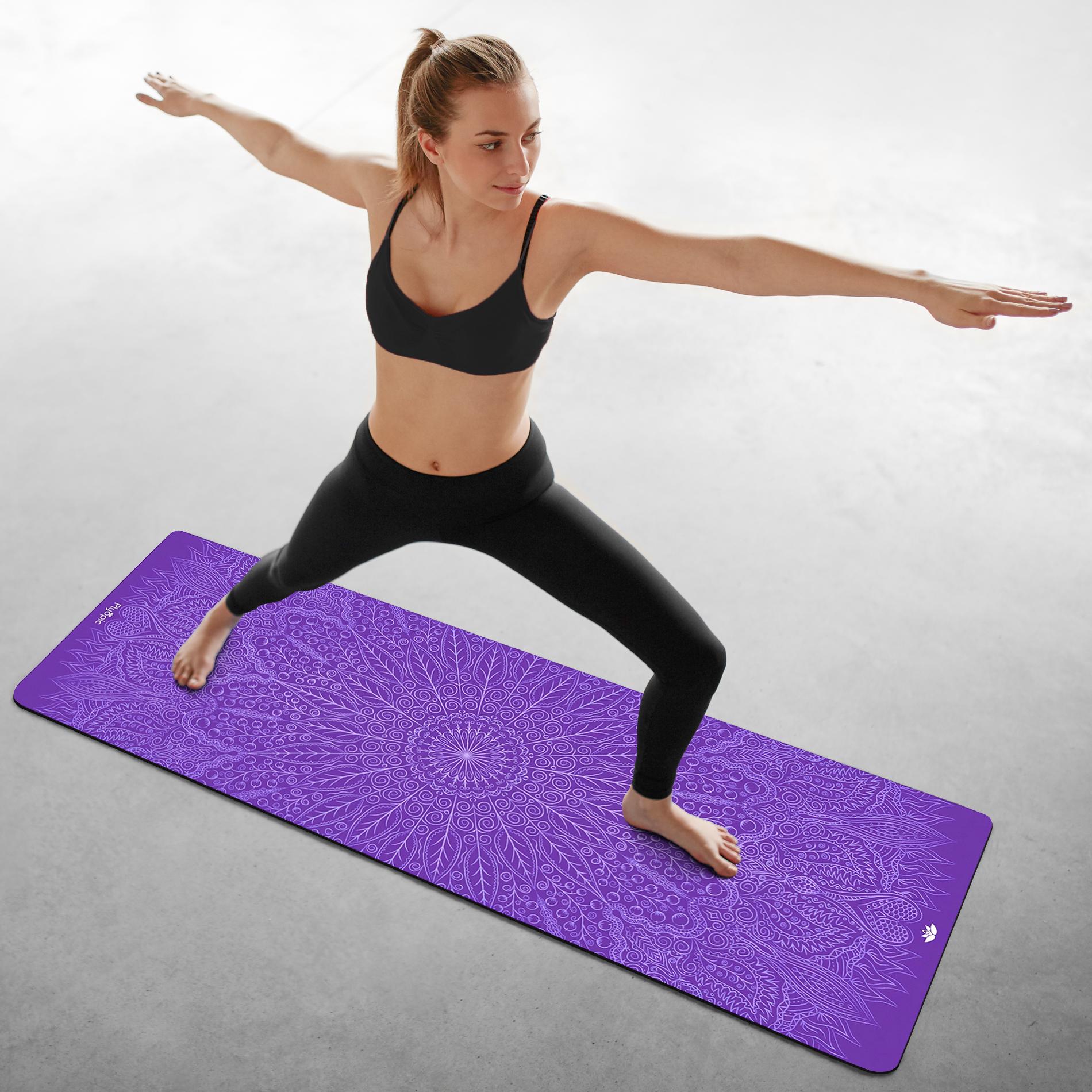 All In One Yoga Mat Purple Mandala - Plyopic