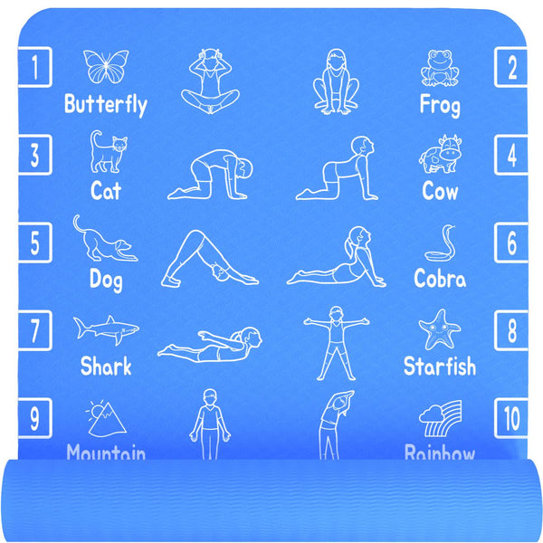 Kids Yoga Mat - Blue - Plyopic