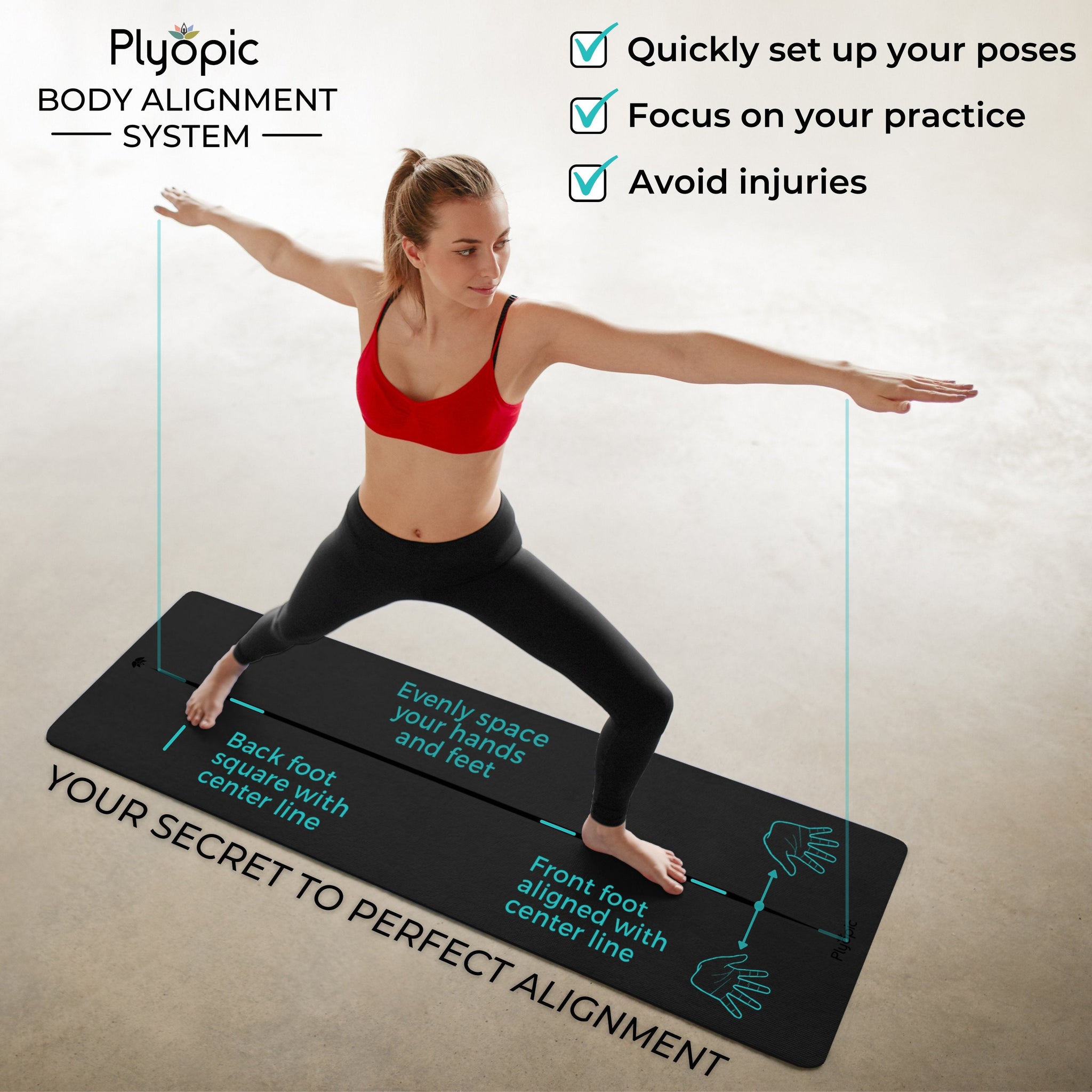 Yoga, Pilates & Exercise Mat - Black - Plyopic