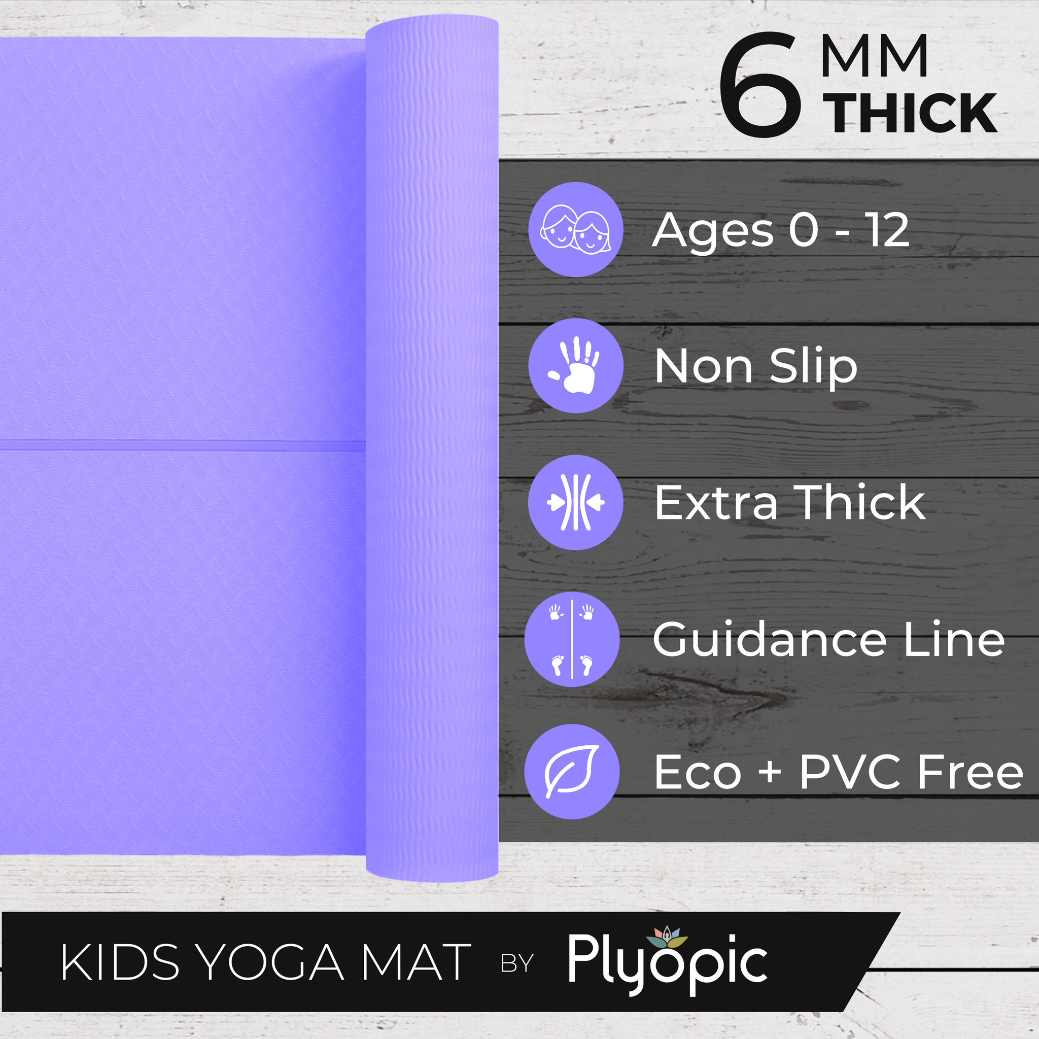 Plyopic Kids Yoga Mat - Purple