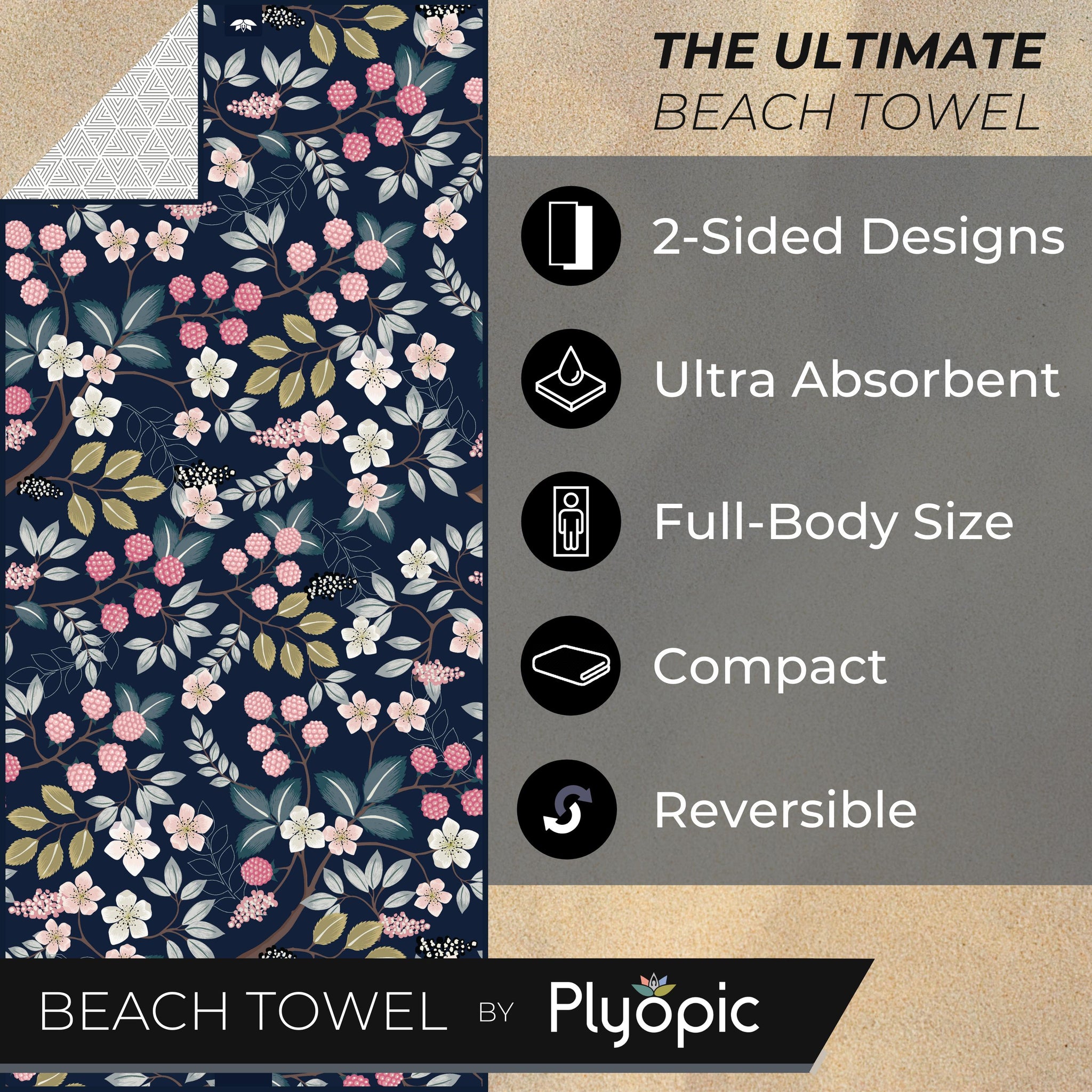 Plyopic Microfiber Beach Towel - Blossom