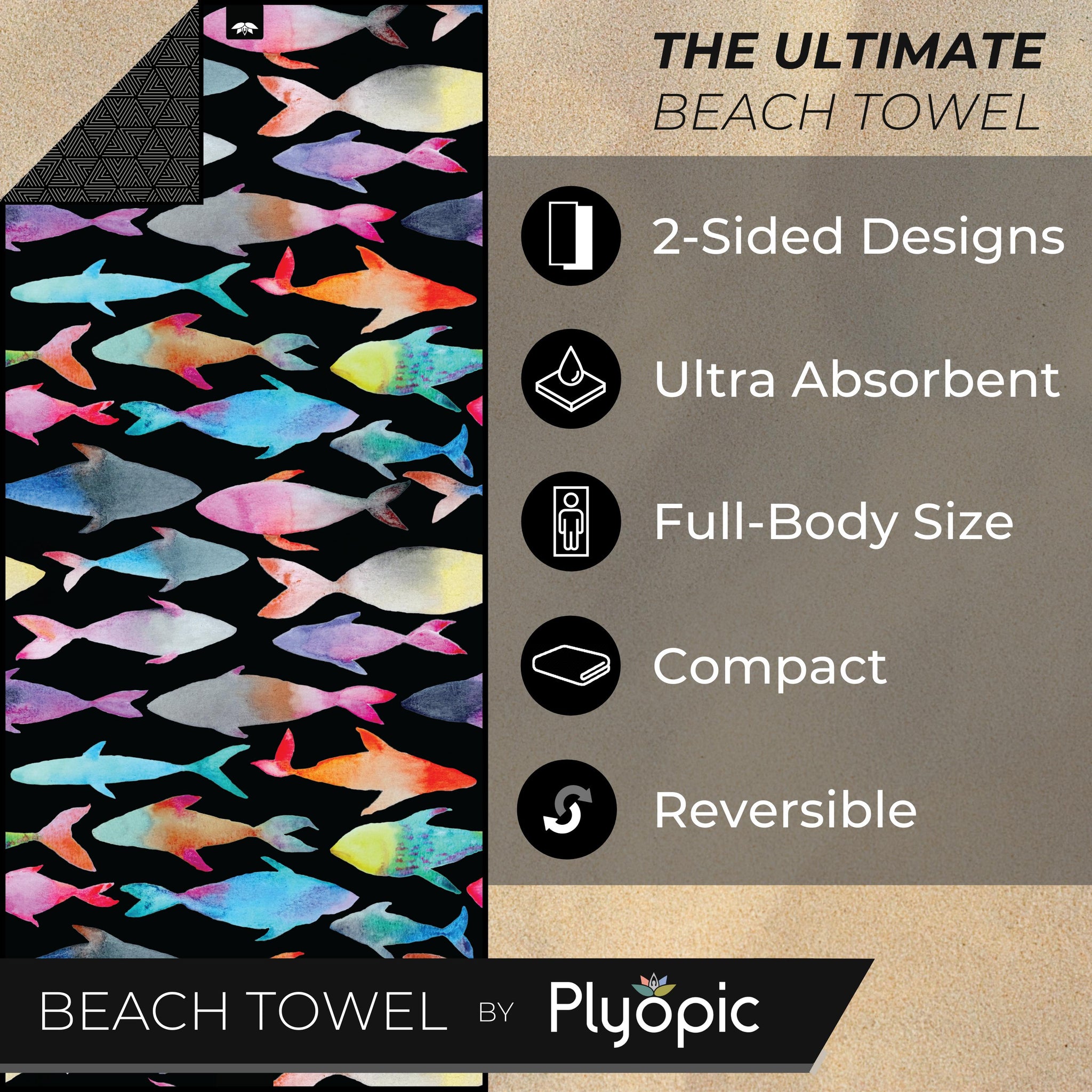 Plyopic Microfiber Beach Towel - Reef