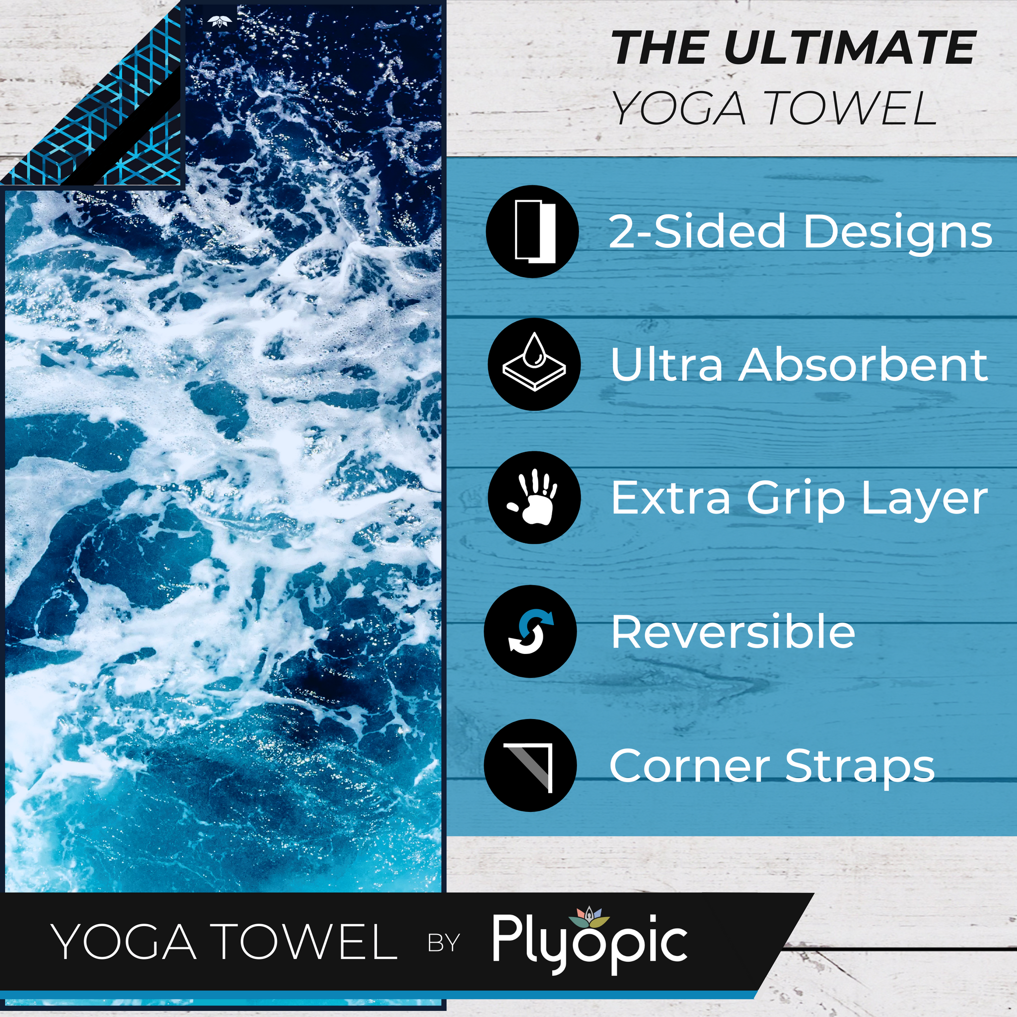 Plyopic Yoga Mat Towel - Pacific