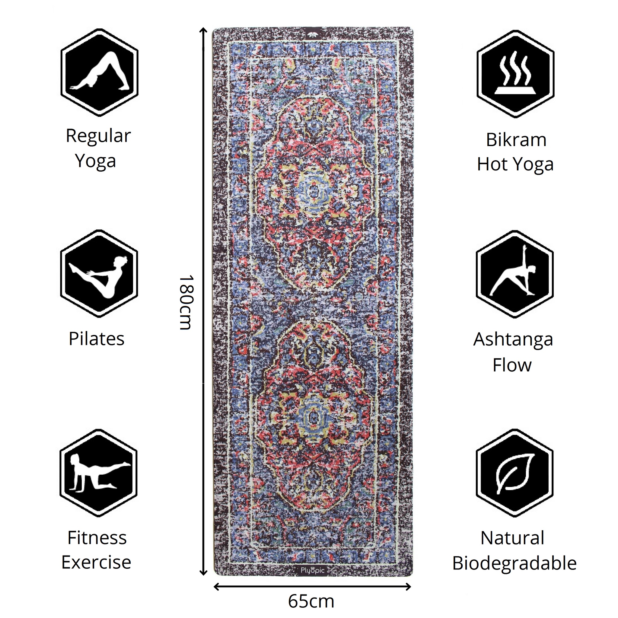 Plyopic-All In One Yoga Mat Persia-180cm x 65cm Yoga Mat