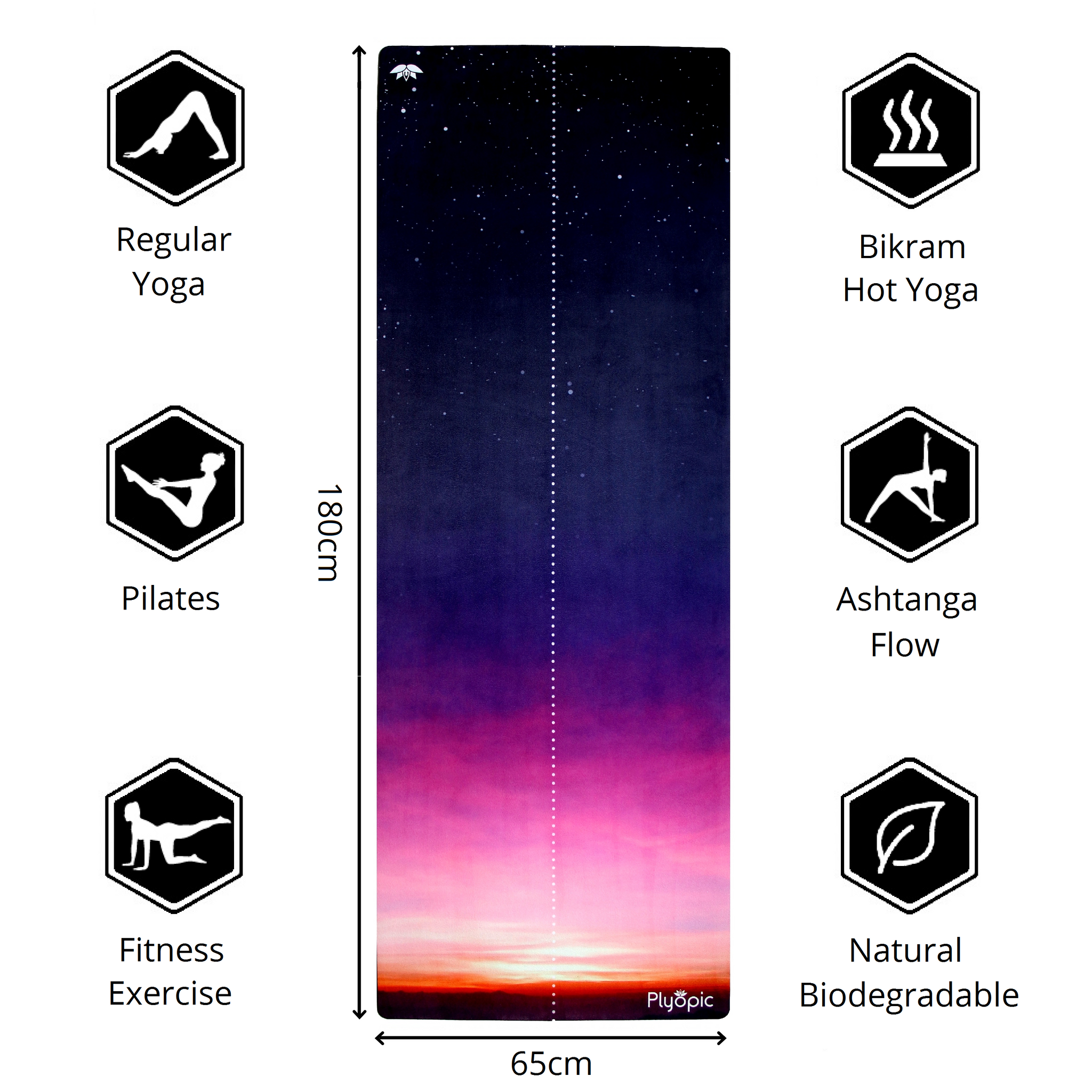 Plyopic-All In One Yoga Mat Stratospheric-180cm x 65cm Yoga Mat