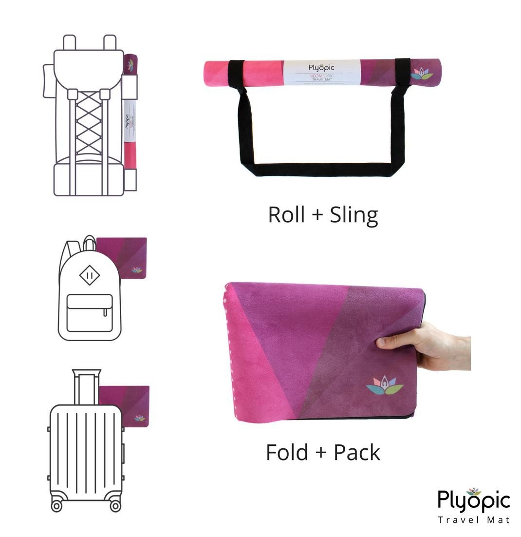 Plyopic-Travel Yoga Mat / Towel Neometric-Yoga Mat With Sling