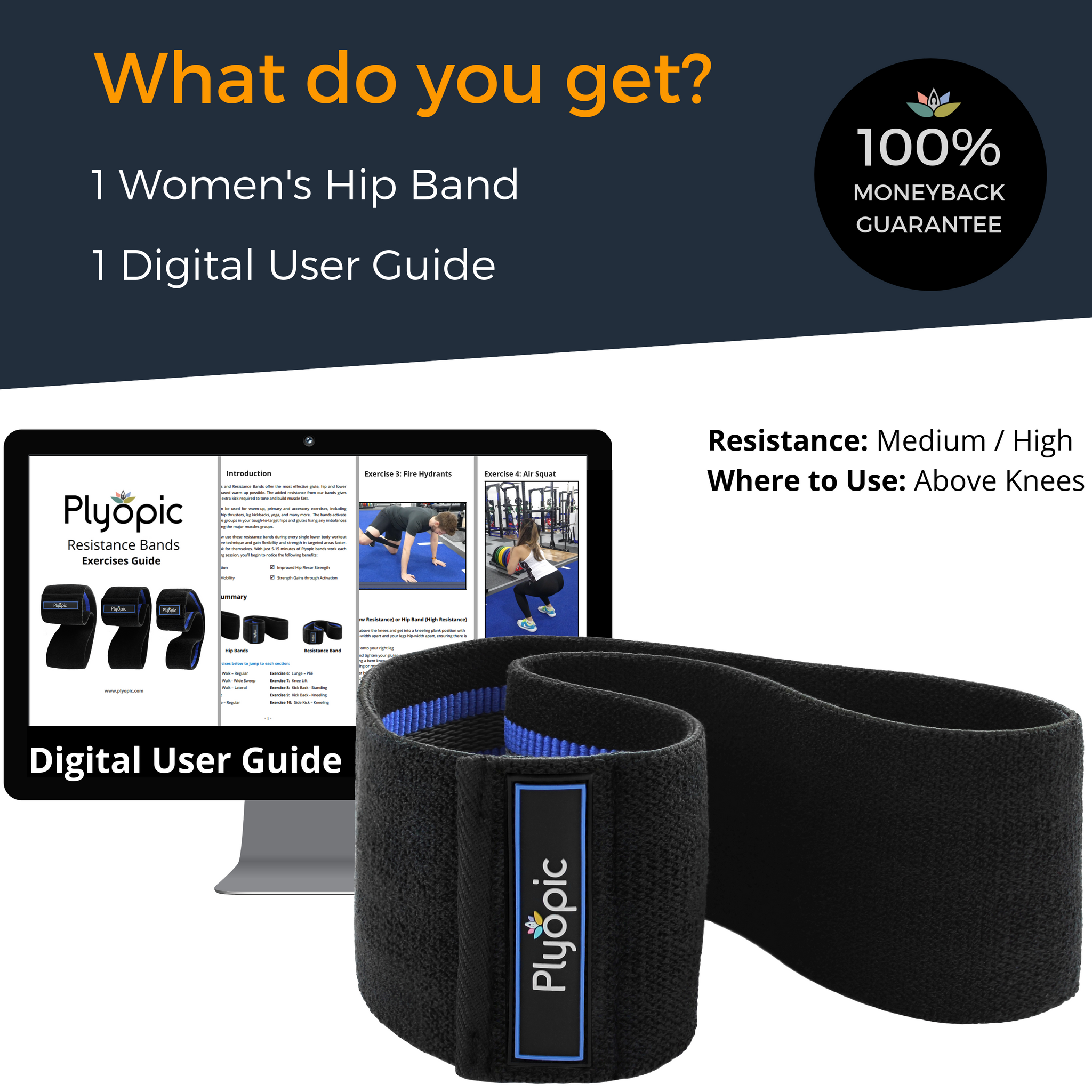 Plyopic-Women's Hip Band (For Upper Legs)-Hip Resistance Band Digital User Guide